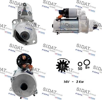 Sidat S12BH0290 - Стартер autocars.com.ua