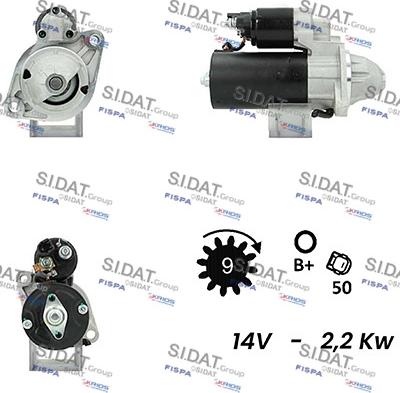 Sidat S12BH0337A2 - Стартер autocars.com.ua