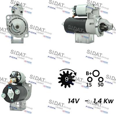 Sidat S12BH0341A2 - Стартер avtokuzovplus.com.ua