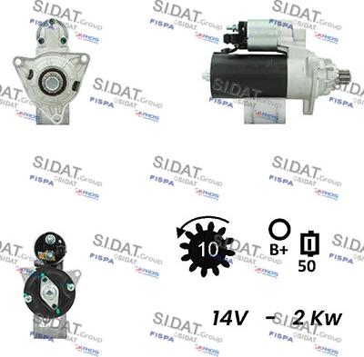 Sidat S12BH0348A2 - Стартер avtokuzovplus.com.ua