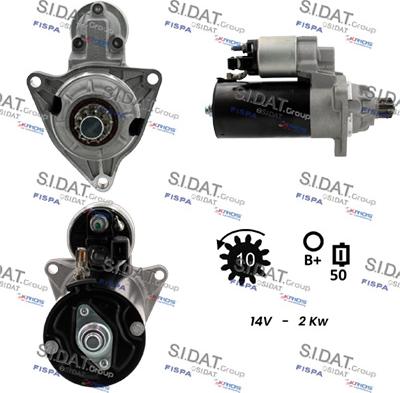 Sidat S12BH0348 - Стартер autocars.com.ua