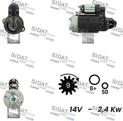 Sidat S12BH0354A2 - Стартер autocars.com.ua