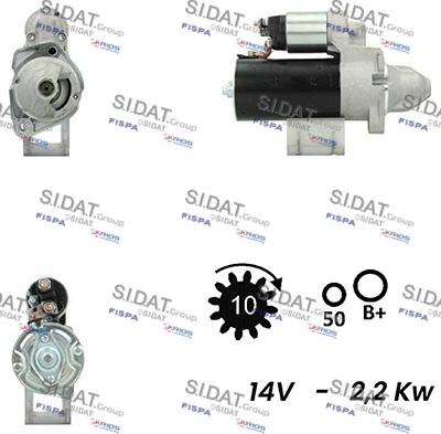 Sidat S12BH0358A2 - Стартер avtokuzovplus.com.ua