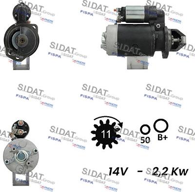 Sidat S12BH0361A2 - Стартер avtokuzovplus.com.ua