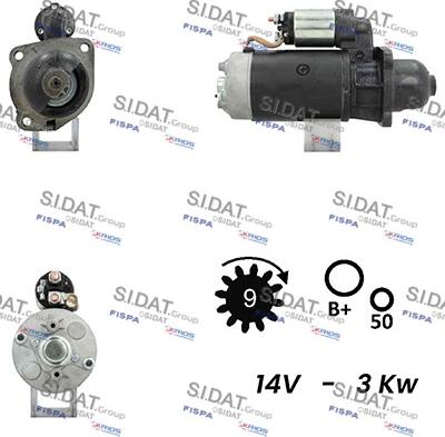 Sidat S12BH0362A2 - Стартер avtokuzovplus.com.ua