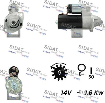 Sidat S12BH0384A2 - Стартер avtokuzovplus.com.ua