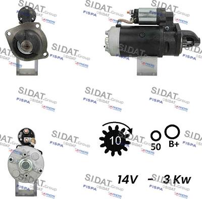 Sidat S12BH0386A2 - Стартер autocars.com.ua