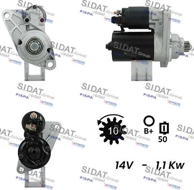 Sidat S12BH0441A2 - Стартер autocars.com.ua