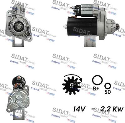 Sidat S12BH0444A2 - Стартер autocars.com.ua