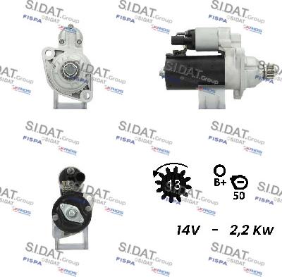 Sidat S12BH0451A2 - Стартер avtokuzovplus.com.ua