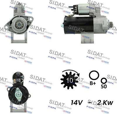 Sidat S12BH0460A2 - Стартер autocars.com.ua