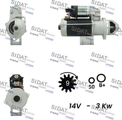 Sidat S12BH0463A2 - Стартер autocars.com.ua