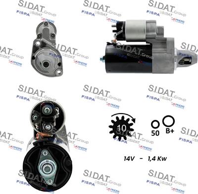 Sidat S12BH0472 - Стартер autocars.com.ua