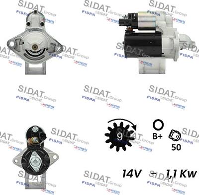 Sidat S12BH0585A2 - Стартер avtokuzovplus.com.ua