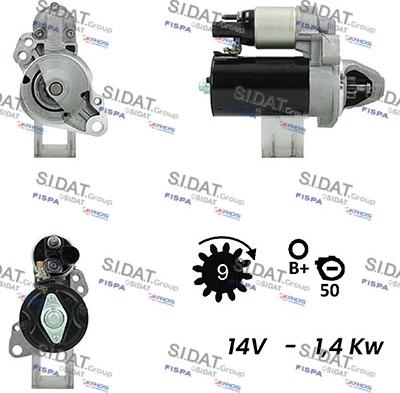 Sidat S12BH0599 - Стартер autocars.com.ua