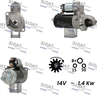 Sidat S12BH0603A2 - Стартер autocars.com.ua