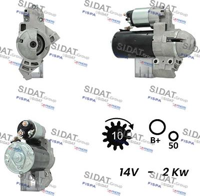 Sidat S12BH0608A2 - Стартер avtokuzovplus.com.ua