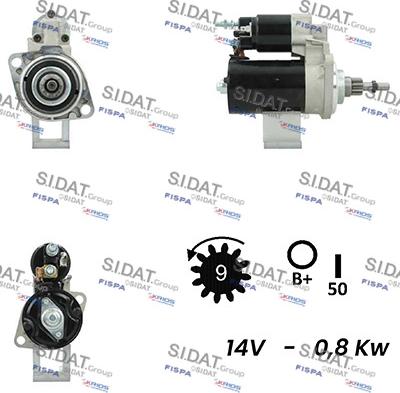 Sidat S12BH0619A2 - Стартер avtokuzovplus.com.ua