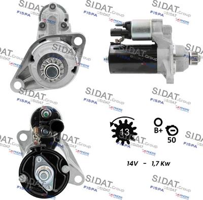 Sidat S12BH0635 - Стартер autocars.com.ua