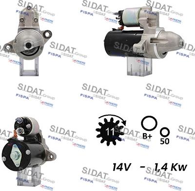 Sidat S12BH0648 - Стартер autocars.com.ua