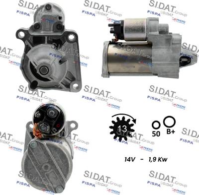 Sidat S12BH0650 - Стартер autocars.com.ua