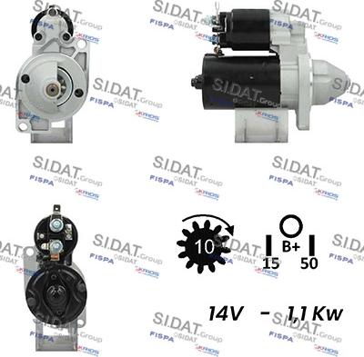 Sidat S12BH0652A2 - Стартер autocars.com.ua