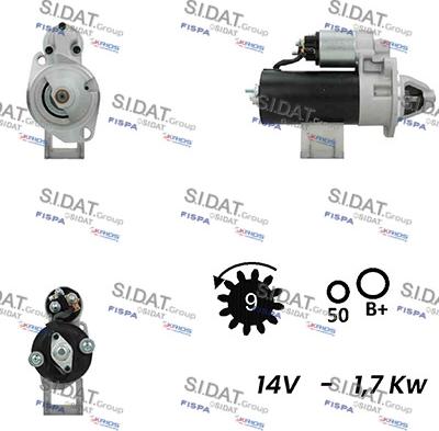 Sidat S12BH0657A2 - Стартер autocars.com.ua