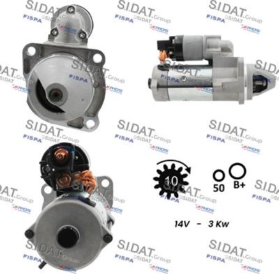 Sidat S12BH0666 - Стартер autocars.com.ua