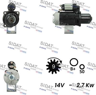 Sidat S12BH0668A2 - Стартер avtokuzovplus.com.ua