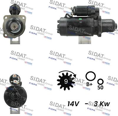 Sidat S12BH0673A2 - Стартер autocars.com.ua