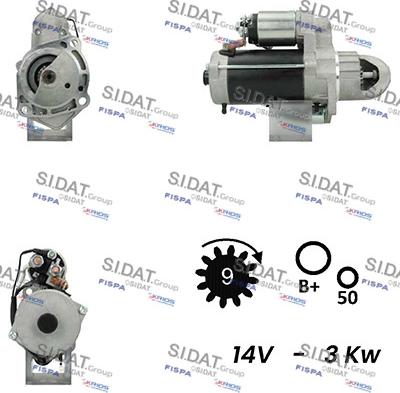 Sidat S12BH0677A2 - Стартер autocars.com.ua