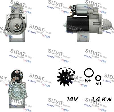 Sidat S12BH0694A2 - Стартер autocars.com.ua