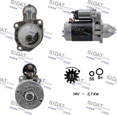 Sidat S12BH0730A2 - Стартер autocars.com.ua