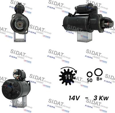 Sidat S12BH0731A2 - Стартер autocars.com.ua