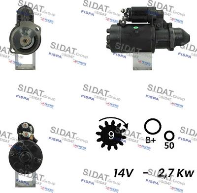 Sidat S12BH0732A2 - Стартер avtokuzovplus.com.ua