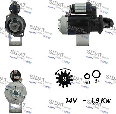 Sidat S12BH0733A2 - Стартер autocars.com.ua