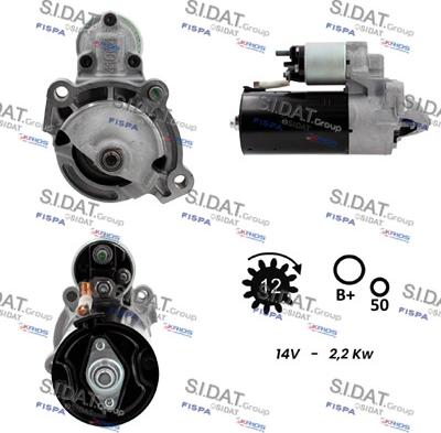 Sidat S12BH0743 - Стартер avtokuzovplus.com.ua