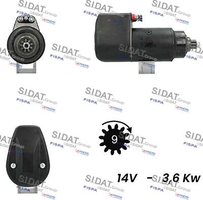 Sidat S12BH0777A2 - Стартер autocars.com.ua