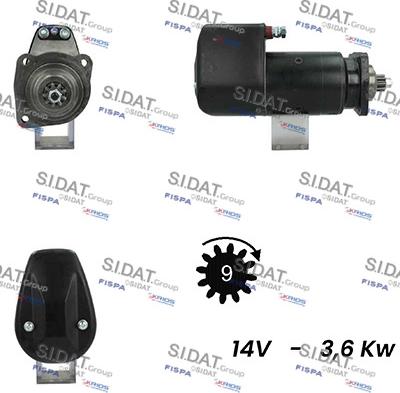 Sidat S12BH0778A2 - Стартер autocars.com.ua