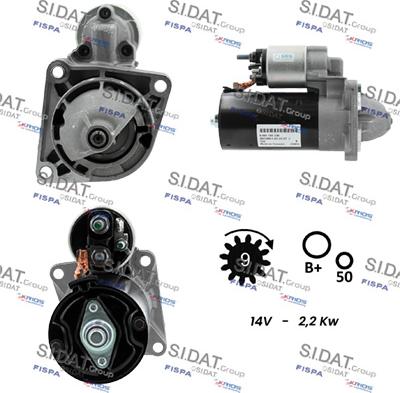 Sidat S12BH0789 - Стартер autocars.com.ua