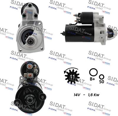 Sidat S12BH0791A2 - Стартер autocars.com.ua