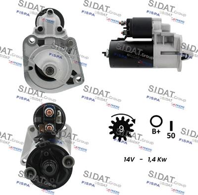 Sidat S12BH0798A2 - Стартер autocars.com.ua