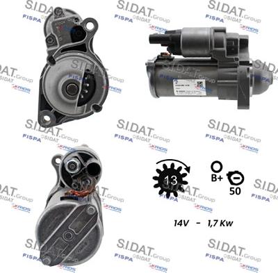 Sidat S12BH0845 - Стартер autocars.com.ua