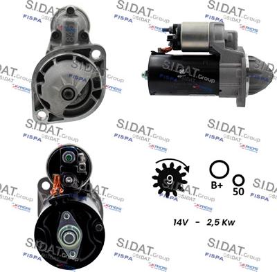 Sidat S12BH0888 - Стартер autocars.com.ua