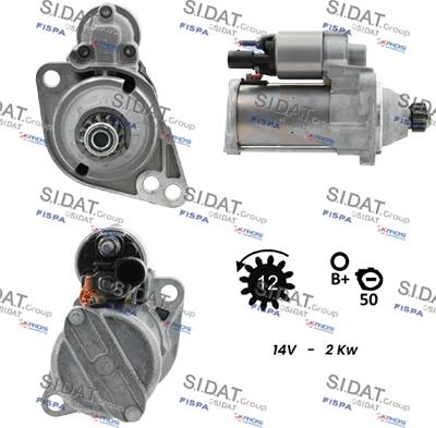 Sidat S12BH0892 - Стартер autocars.com.ua