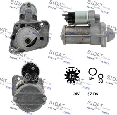 Sidat S12BH0913 - Стартер autocars.com.ua