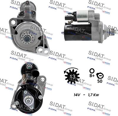 Sidat S12BH0925 - Стартер autocars.com.ua