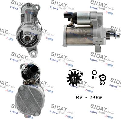 Sidat S12BH0929 - Стартер autocars.com.ua