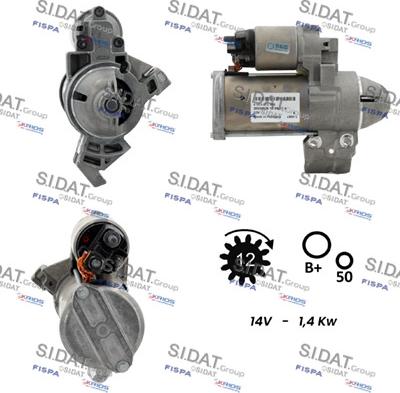 Sidat S12BH0932 - Стартер autocars.com.ua