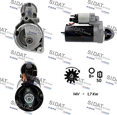 Sidat S12BH0933 - Стартер autocars.com.ua